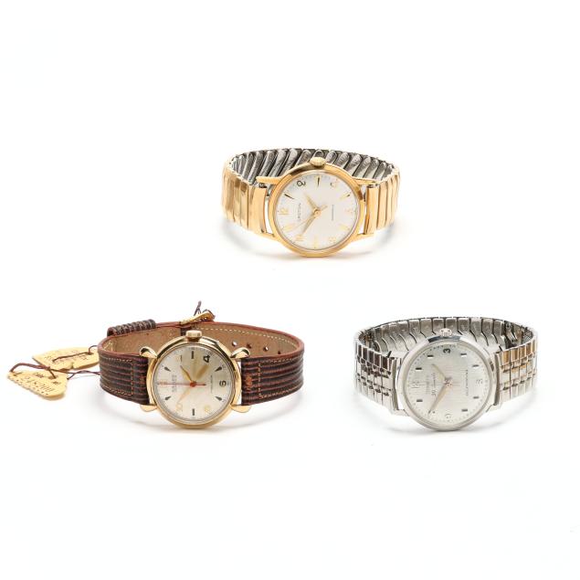 two-vintage-gold-plated-watches-and-a-vintage-stainless-steel-watch