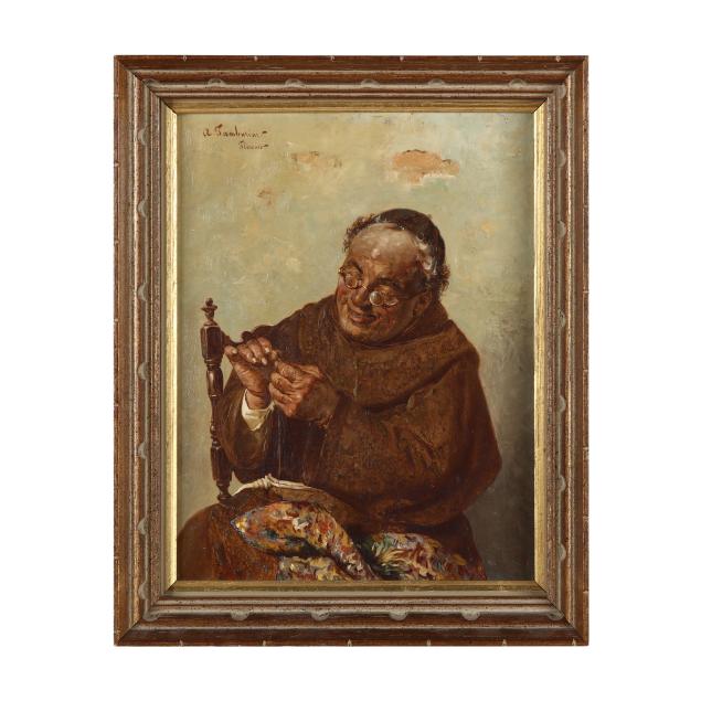arnaldo-tamburini-sr-italian-1843-1908-monk-sewing-a-blanket