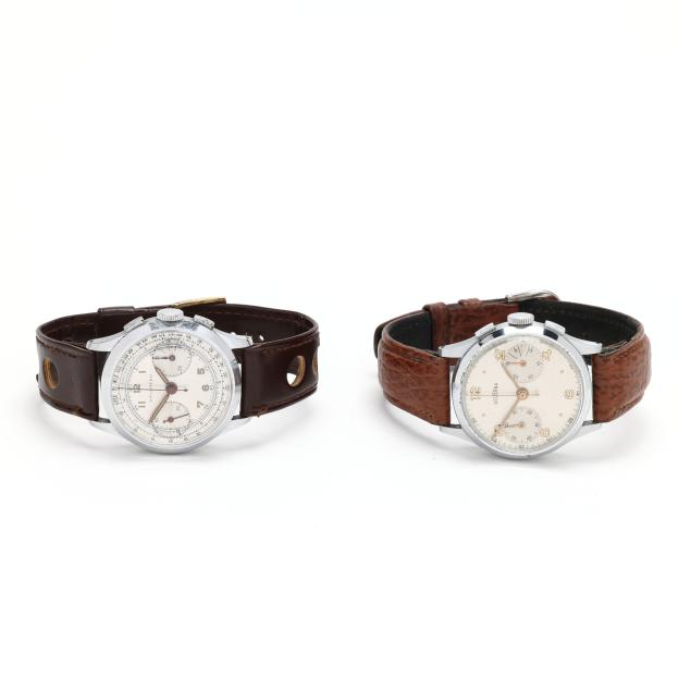 two-vintage-stainless-steel-chronograph-watches