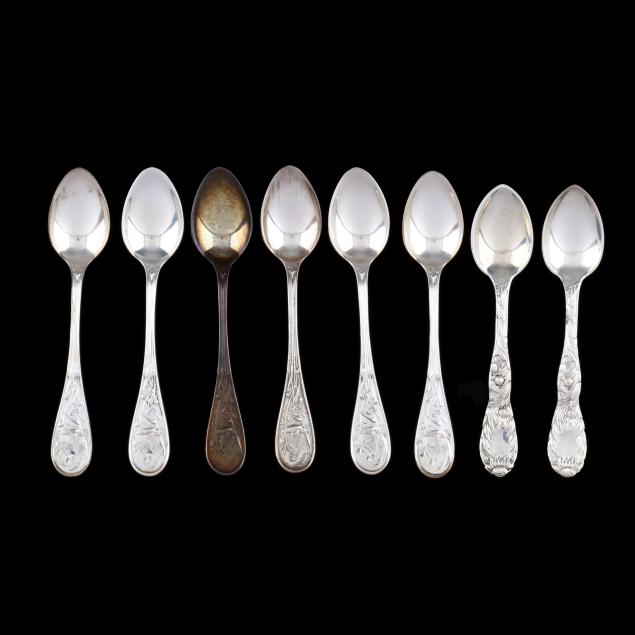 eight-tiffany-i-audubon-i-and-i-chrysanthemum-i-sterling-silver-demitasse-spoons
