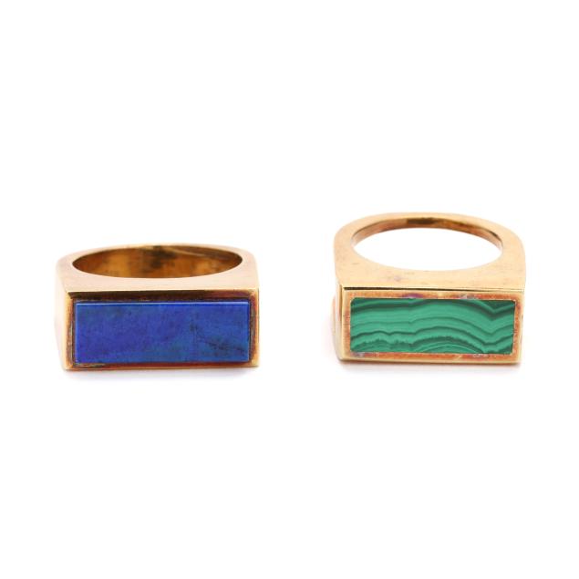 two-gold-and-gem-set-rings