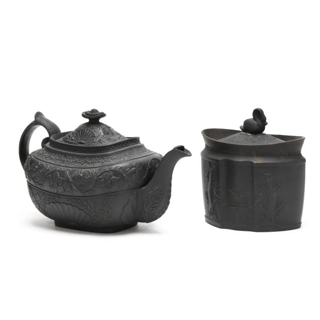 antique-english-black-basalt-teapot-and-sugar
