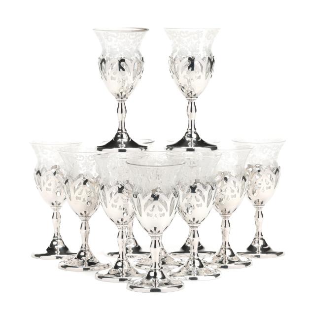 set-of-twelve-sterling-silver-and-etched-glass-port-wines
