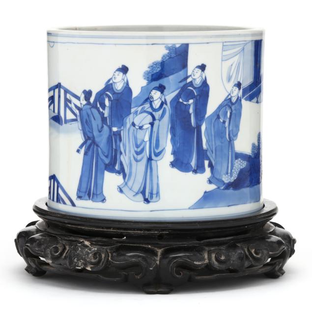a-chinese-porcelain-blue-and-white-brush-pot