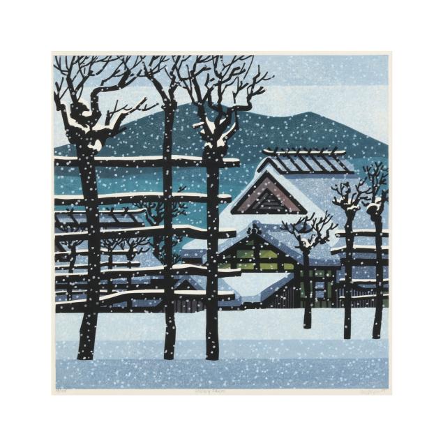 clifton-karhu-american-japanese-1927-2007-i-snowy-farm-i