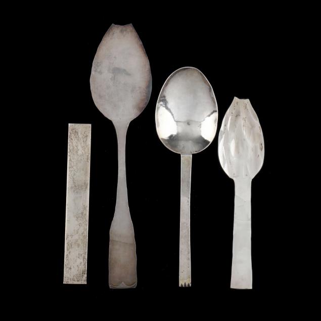 four-american-silver-spoon-billets