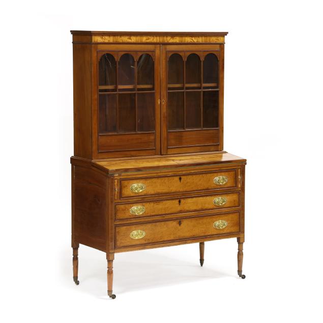 new-england-federal-inlaid-mahogany-desk-and-bookcase