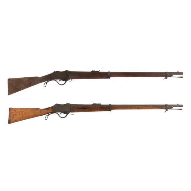 two-nepalese-martini-henry-single-shot-with-lever-action-rifles