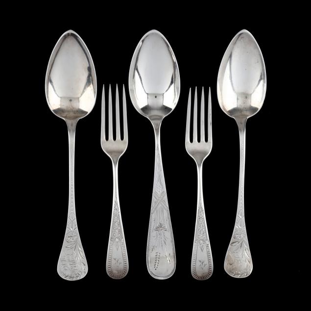 five-pieces-of-philadelphia-coin-silver-flatware