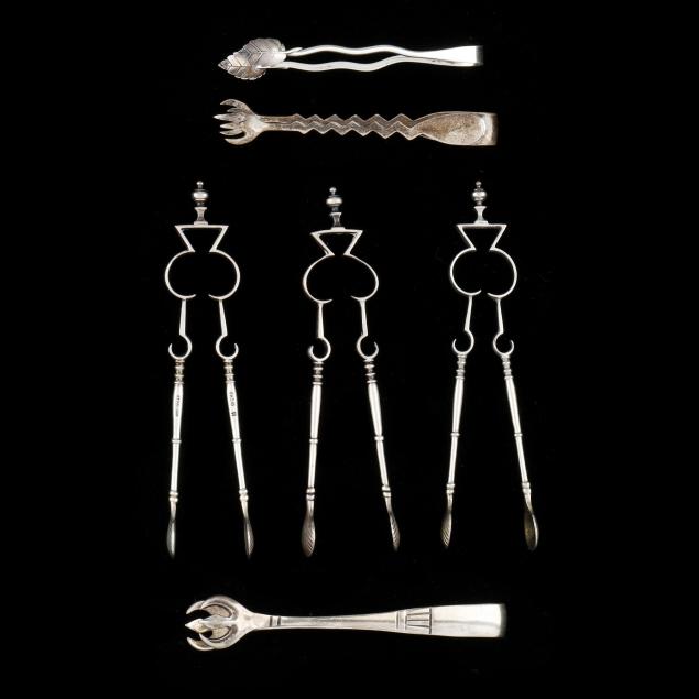 six-of-gorham-sterling-silver-tongs