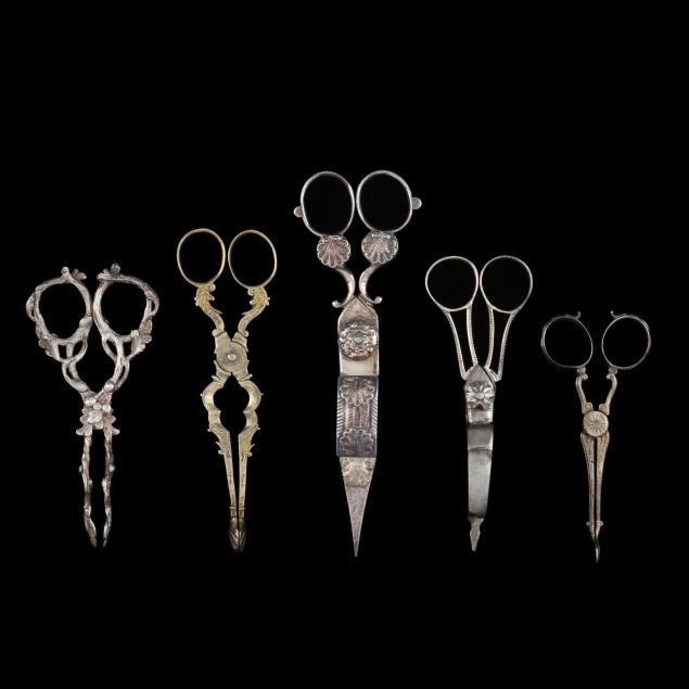 five-continental-silver-tongs-and-wick-snips