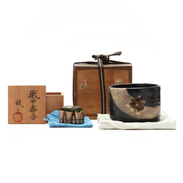 incense-container-i-kogo-i-by-matsumoto-tetsuzan-and-tea-bowl-i-chawan-i-after-ogata-kenzan
