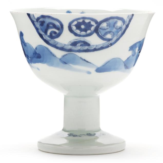 a-japanese-blue-and-white-porcelain-stem-cup