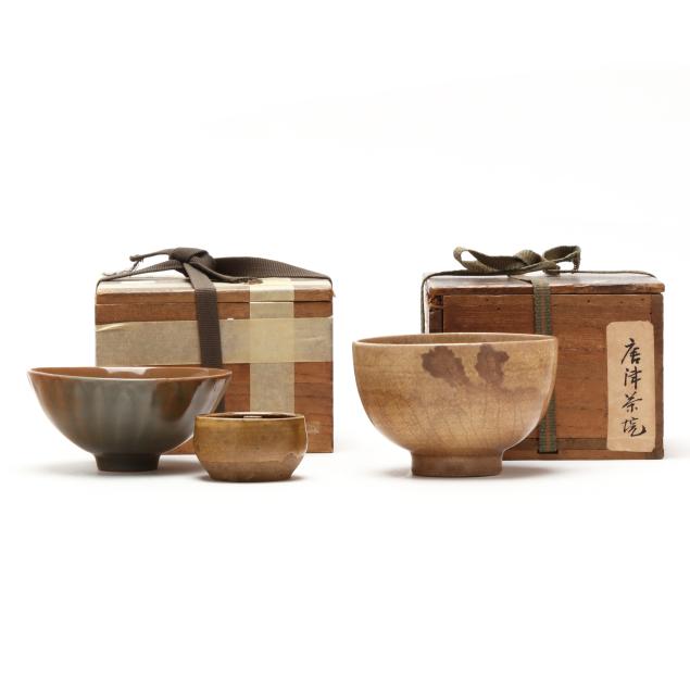 two-japanese-tea-bowls-i-chawan-i-and-an-oil-lamp