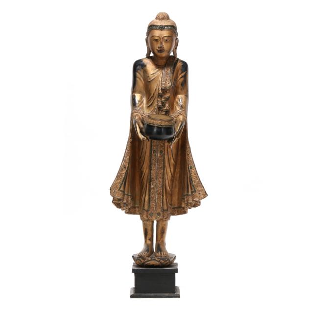 a-burmese-gilt-wood-carved-buddha-sculpture