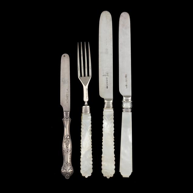 four-english-silver-fruit-knives-and-fork