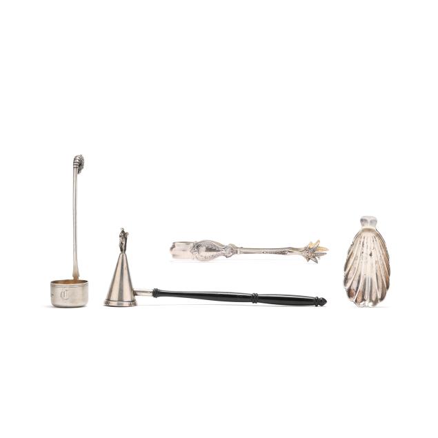 four-american-silver-flatware-servers