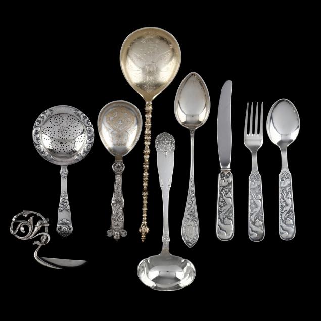 nine-pieces-of-norwegian-silver-flatware