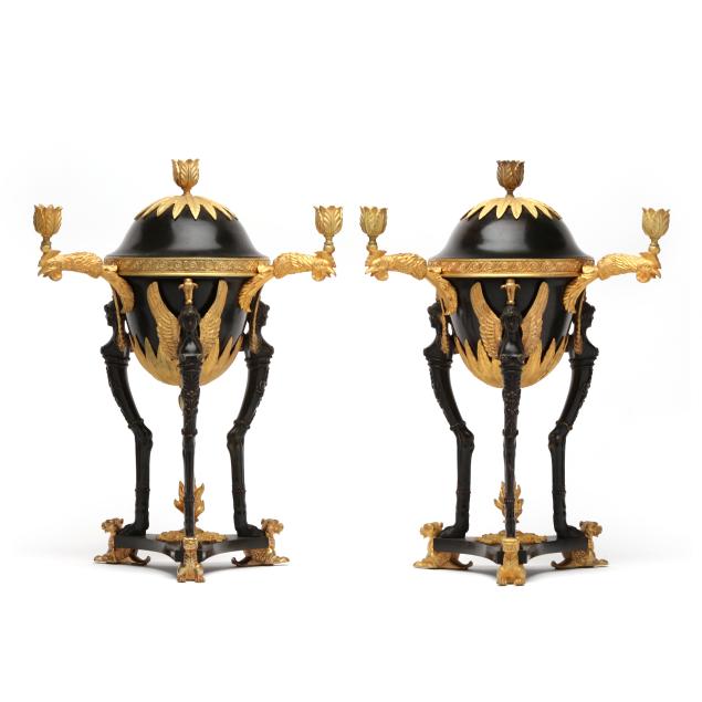 pair-of-empire-style-cassolette-form-bronze-four-light-candelabra