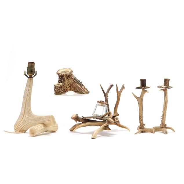 vintage-five-piece-antler-desktop-set