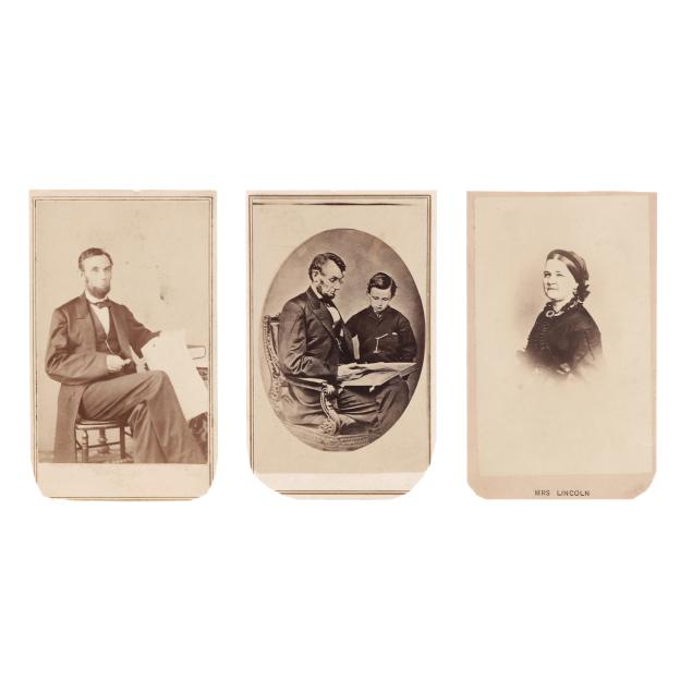 three-cdvs-variously-depicting-abraham-lincoln-and-family-members