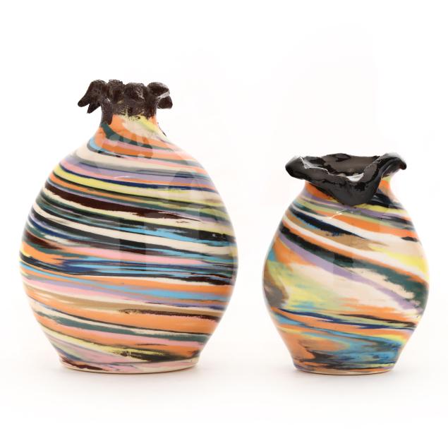 kovack-pottery-seagrove-nc-two-colorful-vases