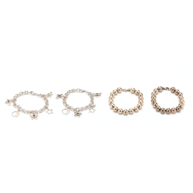 set-of-two-silver-charm-bracelets-and-two-silver-beaded-bracelets-tiffany-co