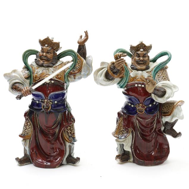 pair-of-vintage-chinese-guardian-sculptures-of-guan-yu