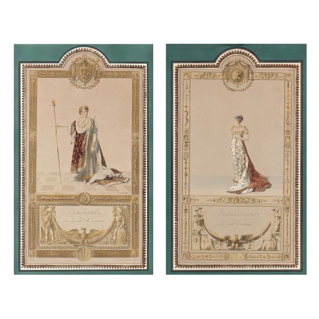 pair-of-antique-ceremonial-portraits-of-napoleon-and-josephine-bonaparte