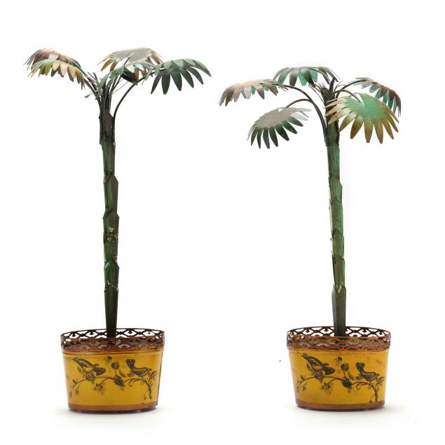 pair-of-vintage-italian-toleware-palm-table-accessories