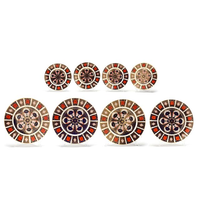 group-of-royal-crown-derby-i-imari-i-porcelain-plates