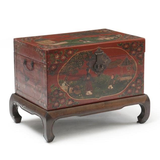 chinese-paint-decorated-trunk-on-stand