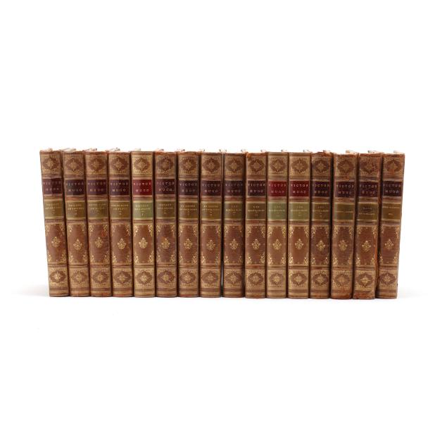 a-leather-bound-set-of-the-works-of-victor-hugo