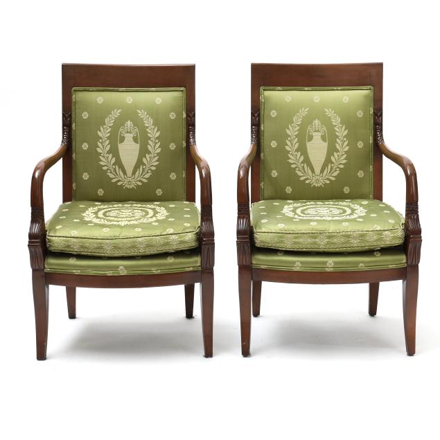 pair-of-napoleon-iii-style-fruitwood-upholstered-armchairs