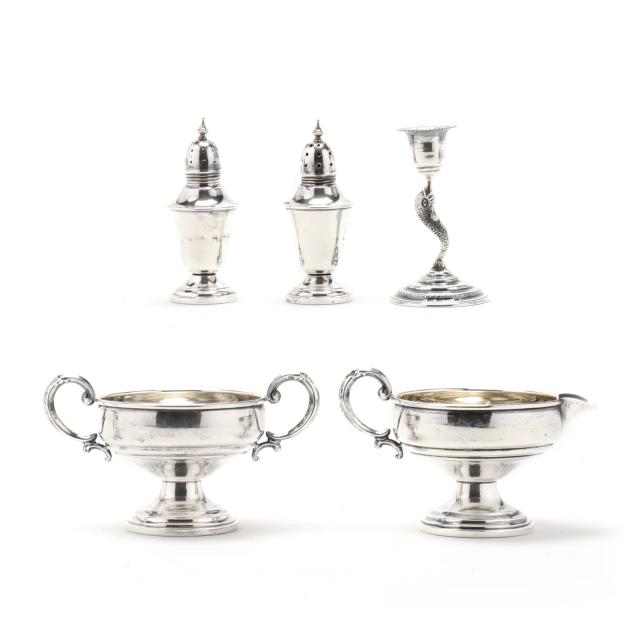 group-of-sterling-silver-tableware