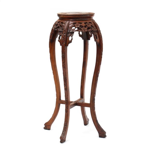 chinese-carved-harwood-marble-top-stand