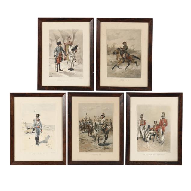five-antique-viennese-infantry-prints