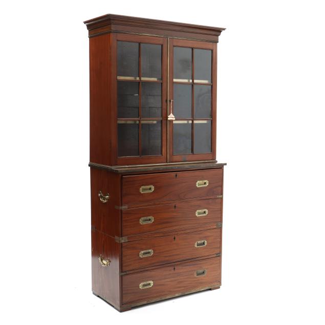english-campaign-style-mahogany-bureau-and-bookcase