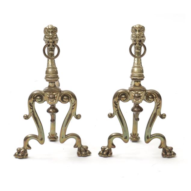 pair-of-gothic-revival-brass-griffin-firedogs