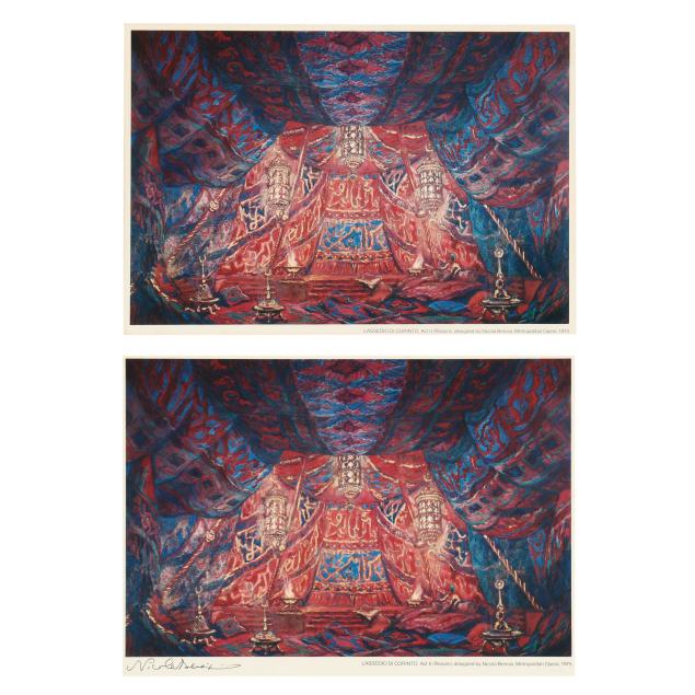 nicola-benois-italian-russian-1901-1988-two-framed-prints-for-the-metropolitan-opera-l-assedio-di-corinto
