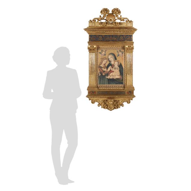 renaissance-style-tapestry-in-giltwood-frame-i-the-mystical-marriage-of-st-catherine-i