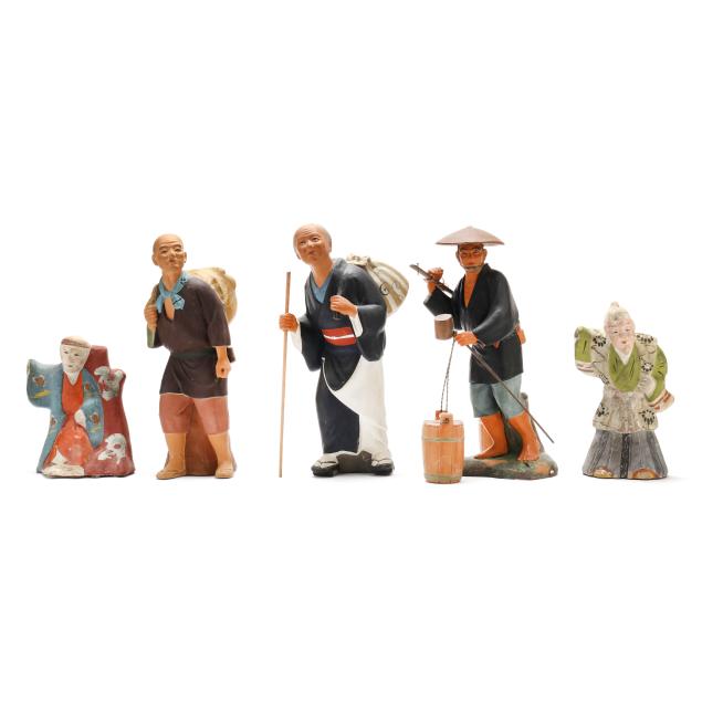 five-japanese-hakata-chalkware-figures