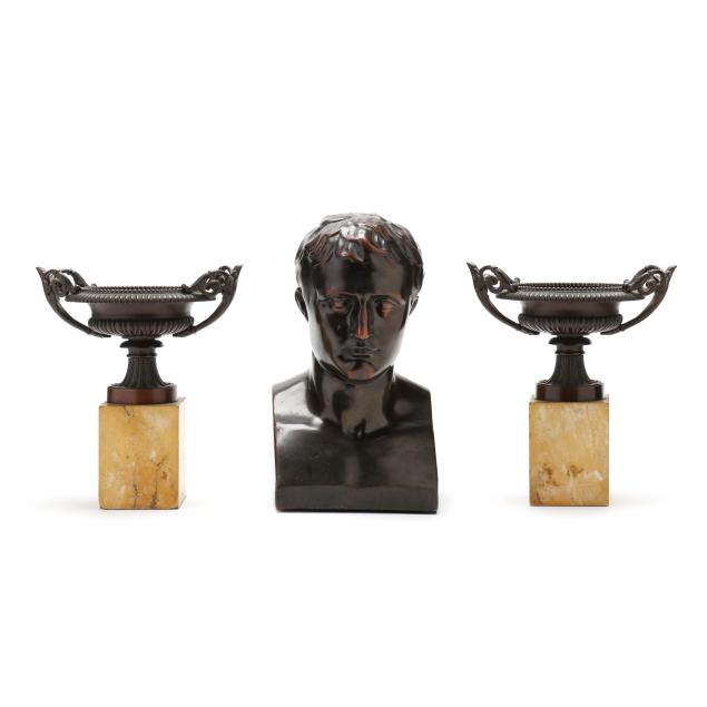 neoclassical-style-patinated-urn-and-bust-of-napoleon-garniture-group