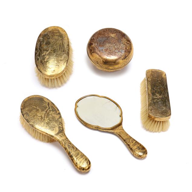 japanese-gilt-brass-dresser-set