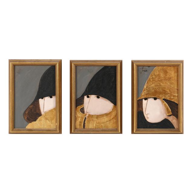 stephen-white-nc-three-framed-paintings-of-women