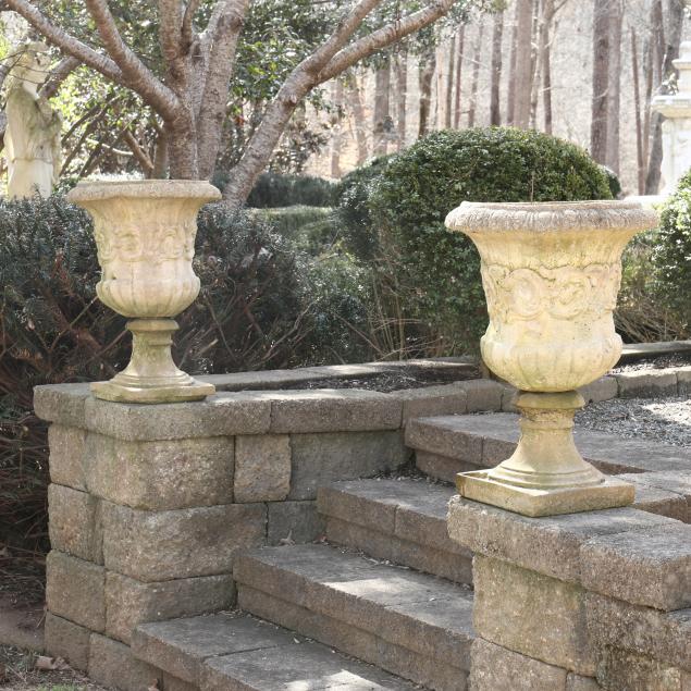 pair-of-classical-style-cast-stone-garden-urns