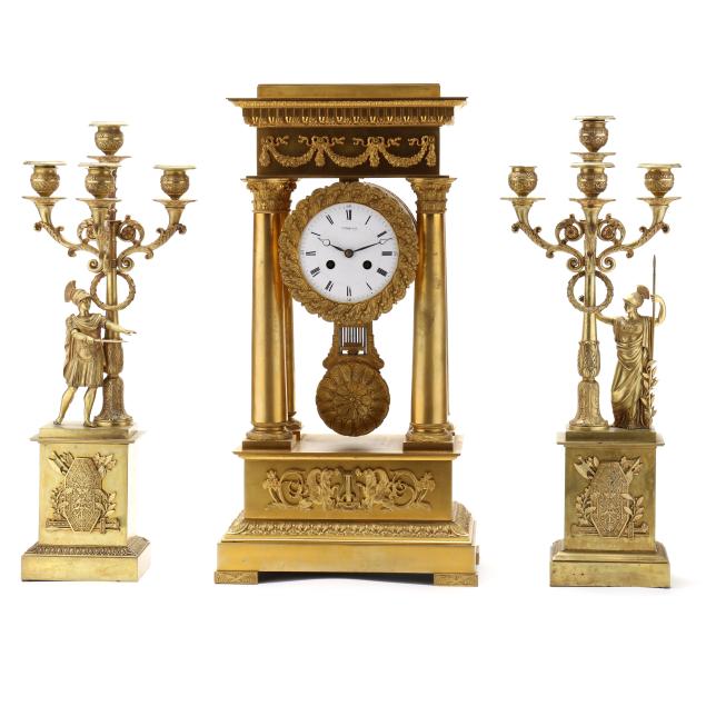tiffany-co-neoclassical-style-dore-bronze-portico-clock-with-figural-garniture