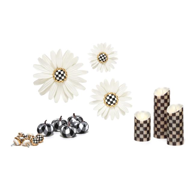 mackenzie-childs-a-group-of-i-courtly-check-i-decorative-items