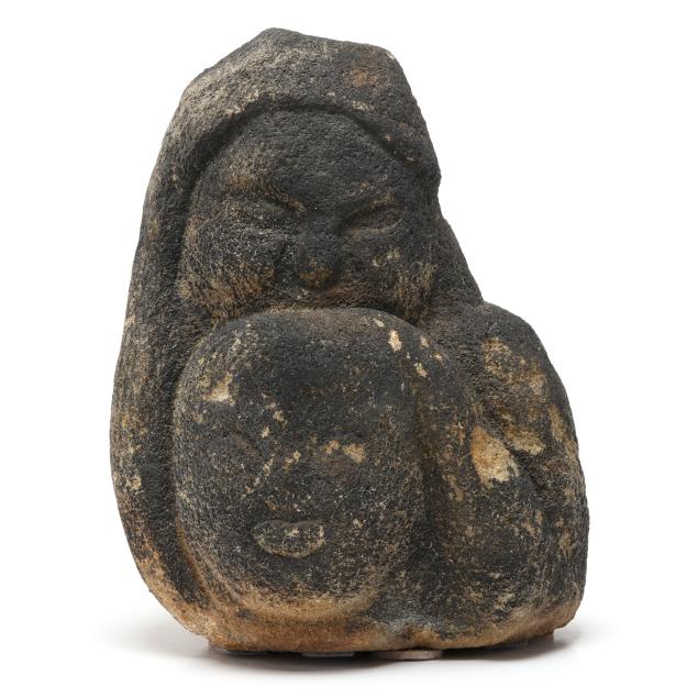 carved-hardstone-sculpture-of-a-mother-and-child-possibly-inuit