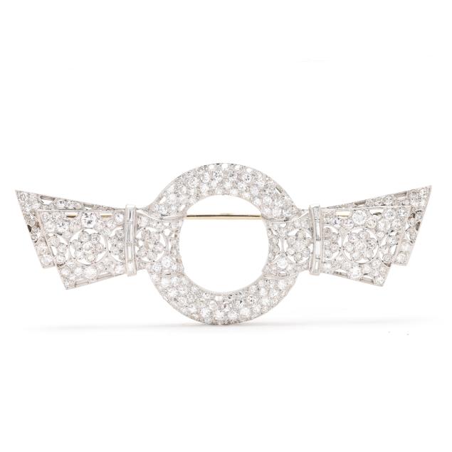 art-deco-platinum-and-diamond-circle-bow-brooch